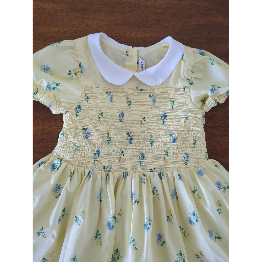 Janie and Jack The Charlotte Double Cream Floral Smocked Dress size 5 EUC - Picture 2 of 9